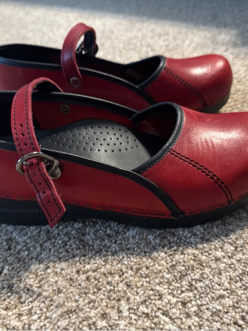 Dansko Red Mary Jane Clog with Strap size 39